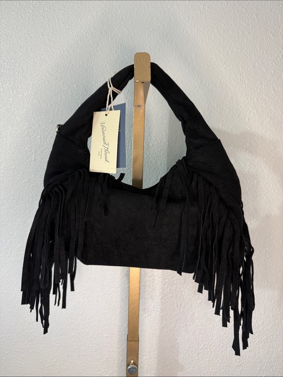 Universal Thread Handbags - Black Fringe Hobo Bag - Suede-Style Shoulder Bag- universal thread- NWT